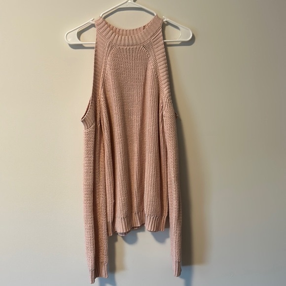 Forever 21 Pink Cold Shoulder Sweater Womens Size Medium - Picture 3 of 6